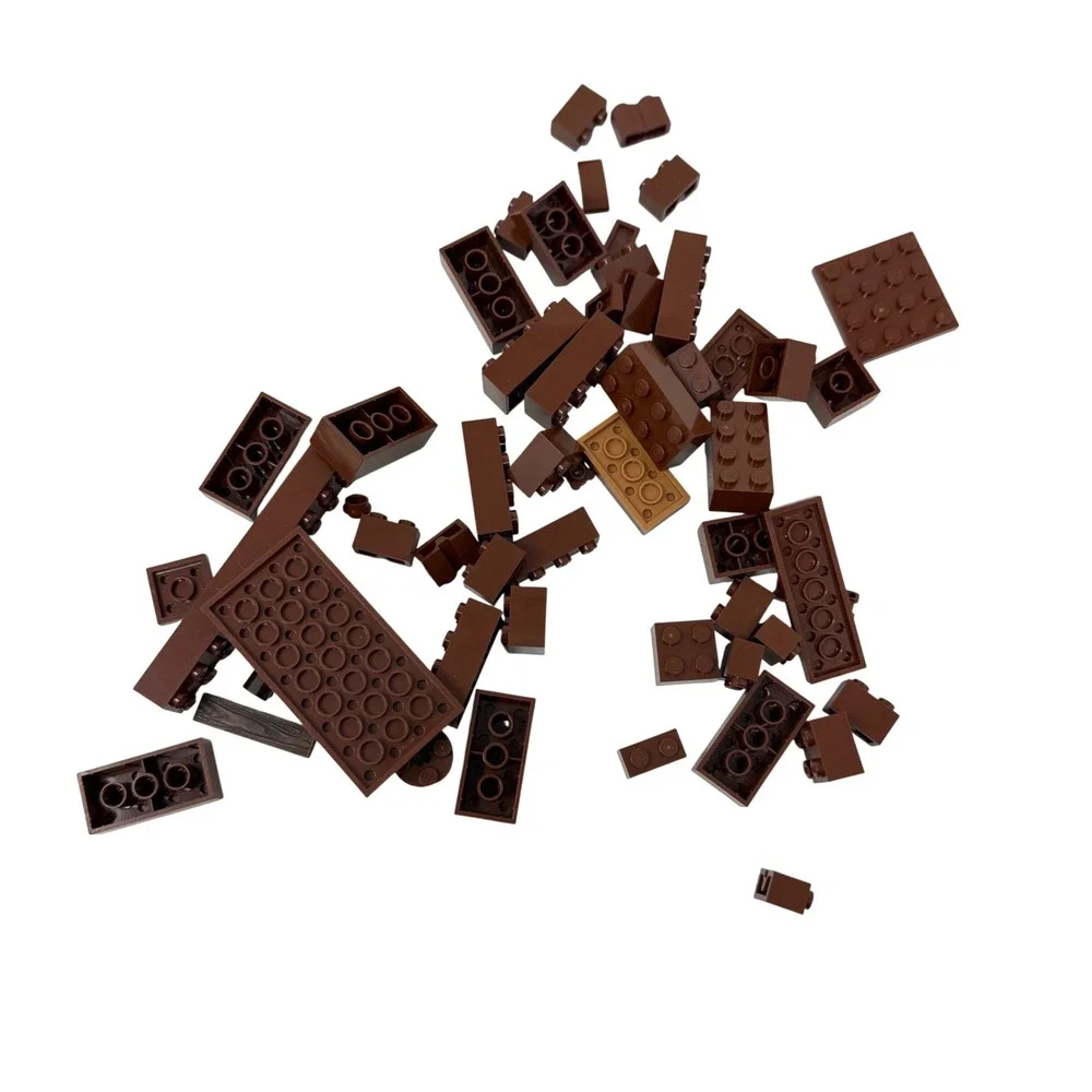LEGO Mixed Bricks and Plates Bulk Lot Brown 2.7oz Building Pieces Replacement