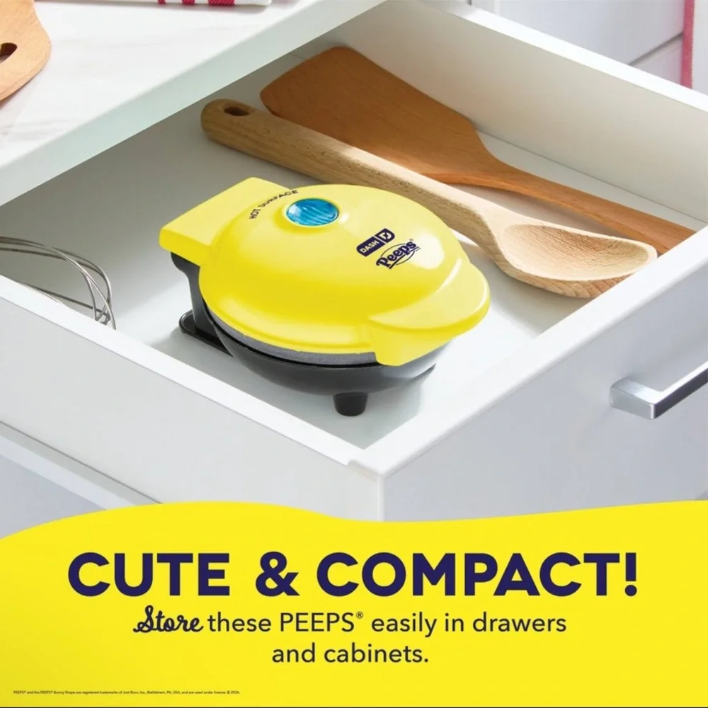 New! Dash × Peeps Mini Waffle Maker Yellow Chick, Spring 2026, Easter