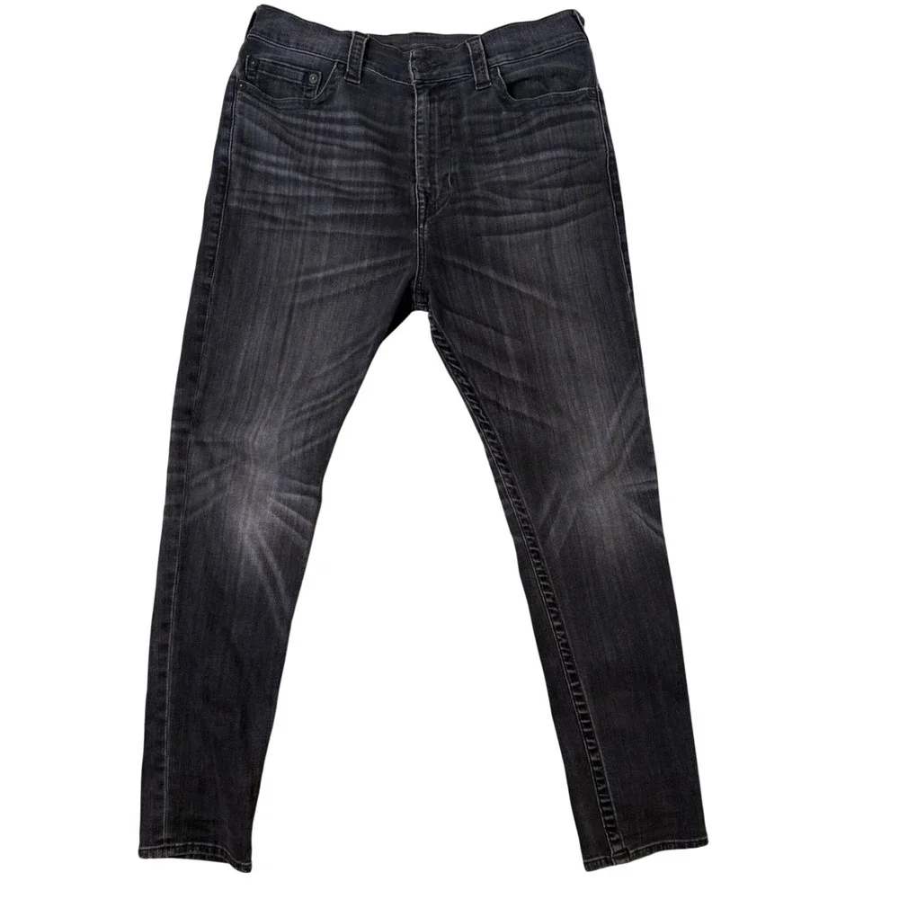 True Religion Relaxed Taper Jeans‎ Mens 30 Black Whiskered Distressed Streetwear