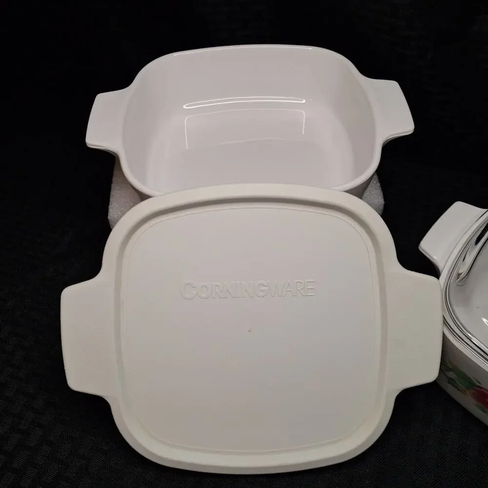 4 Pc Set Vtg Corning Ware Summer Blush A-1-B & A-1.5-B Casseroles w/ 2 Lids