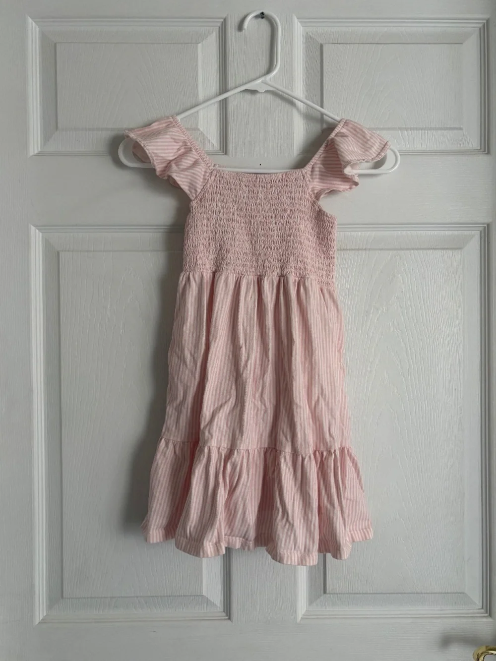 Girls Old Navy Pink and White Striped Short Sleeve Dress