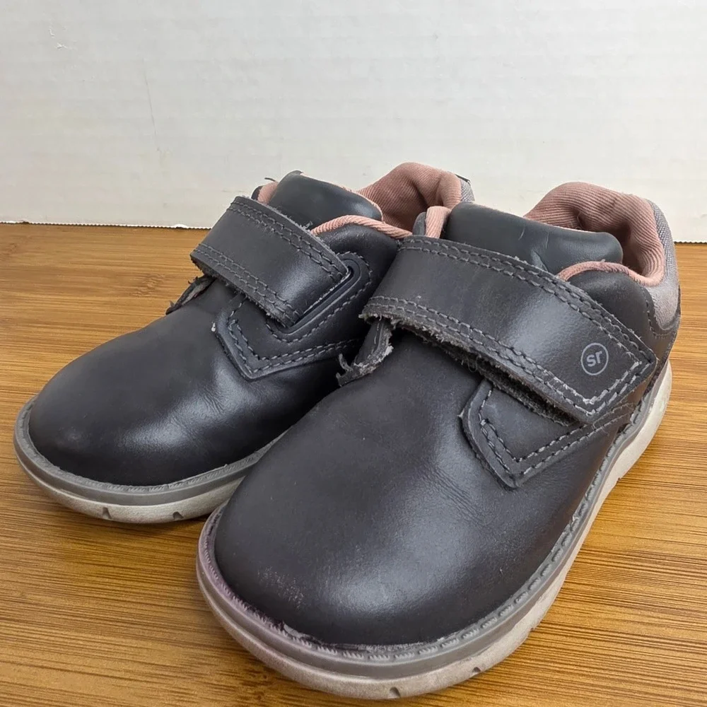 Stride Rite SRT Griffin Boys Gray Leather Sneakers Shoes BB018401 Size 6W