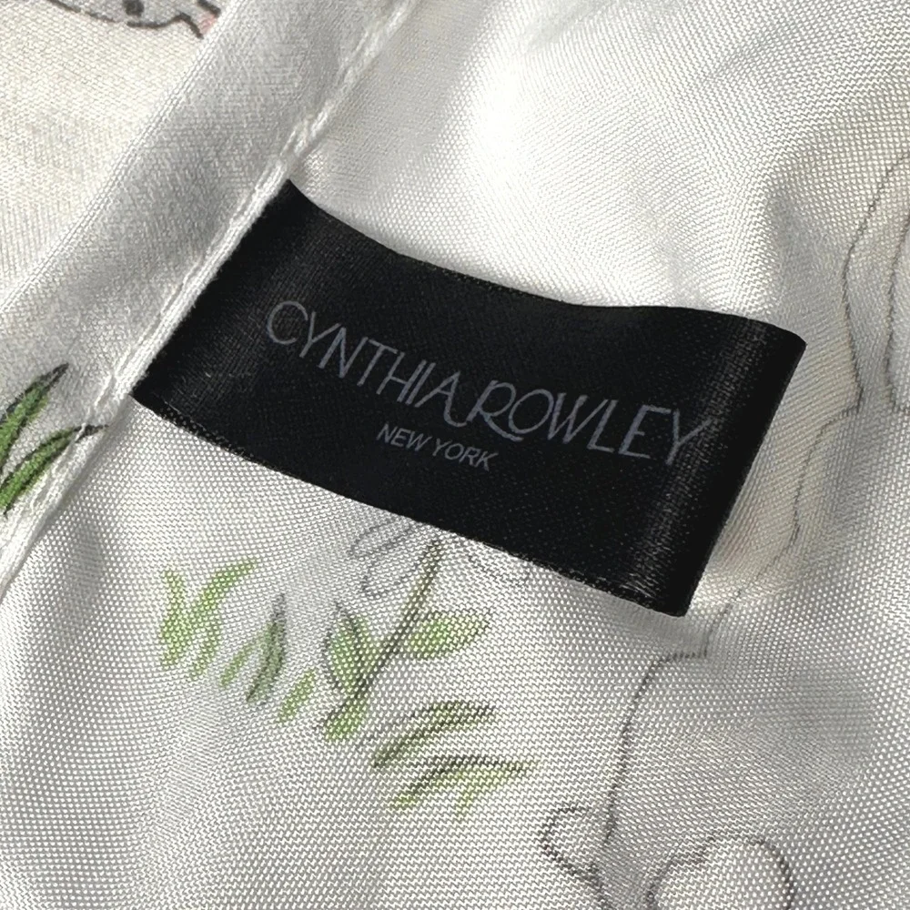 Cynthia Rowley Bunny Rabbit Floral Print White Bed Queen Sheet Set Easter
