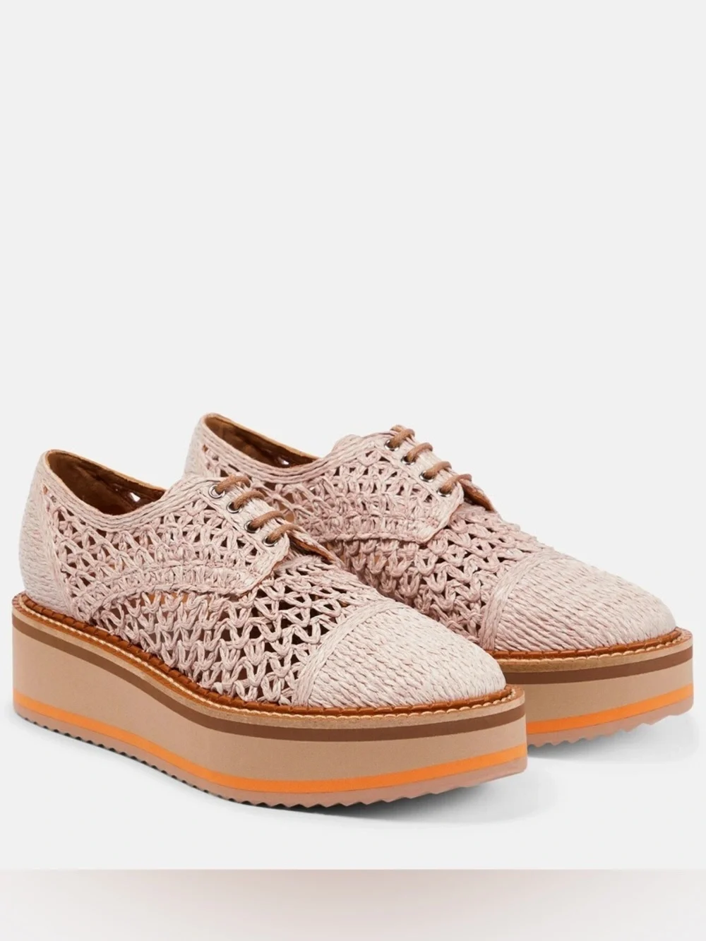 Clergerie - Borril platform Derby shoes. Pink. Size 37.5/7