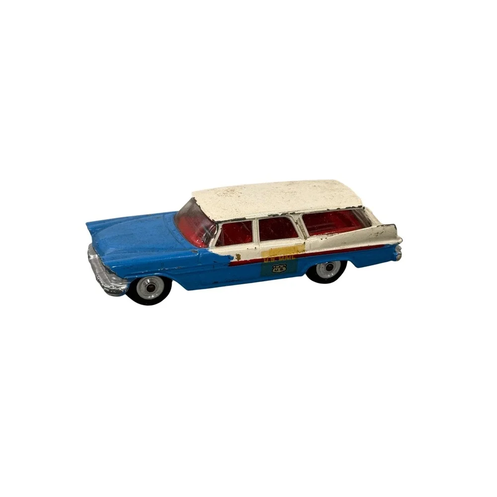 Vintage Corgi Toys Plymouth Sports Suburban US Mail Diecast Car Blue‎ White 4in