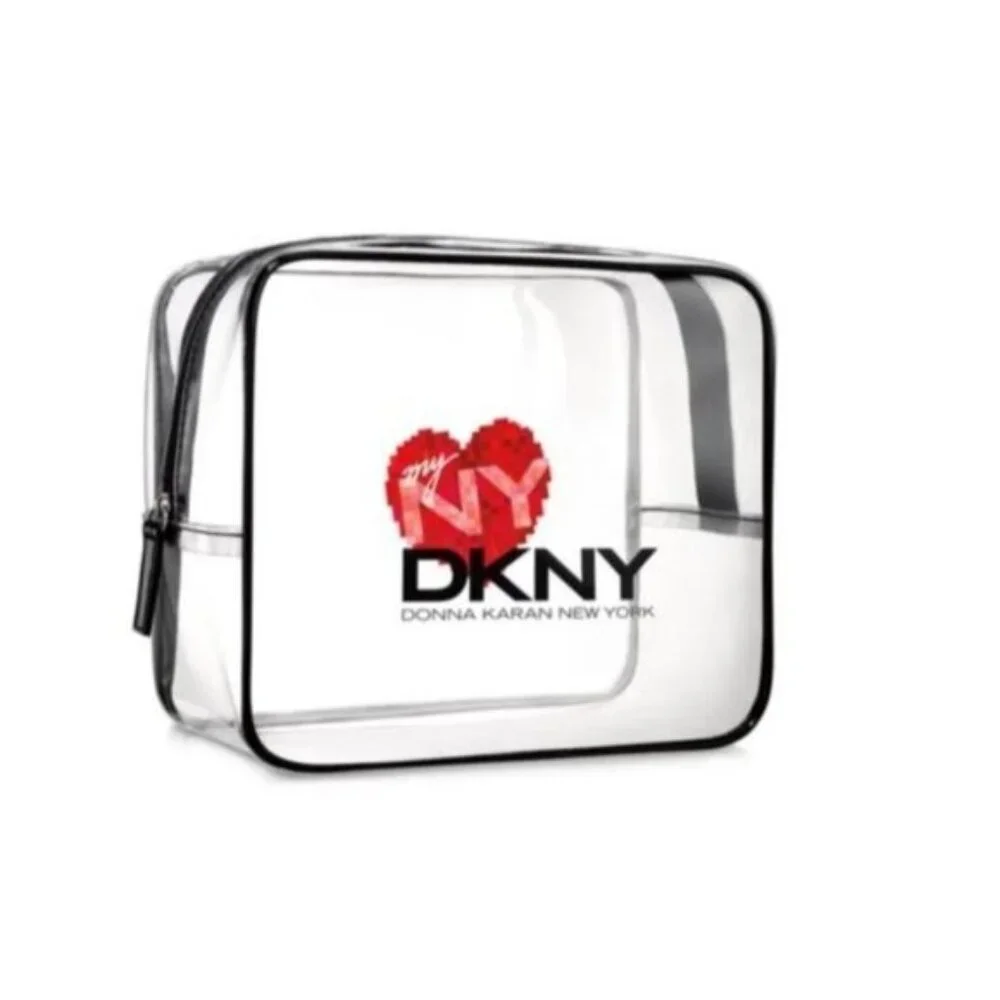 Donna Karan DKNY MYNY Clear Cosmetic Case Bag Perfume Red Heart GWP NWT
