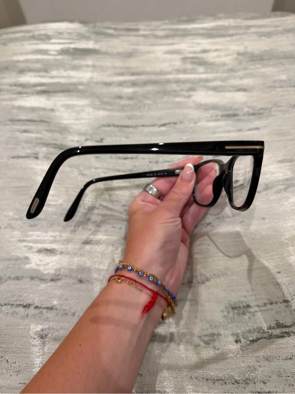 Tom Ford Women's Optical Glasses Black with Gold Accents