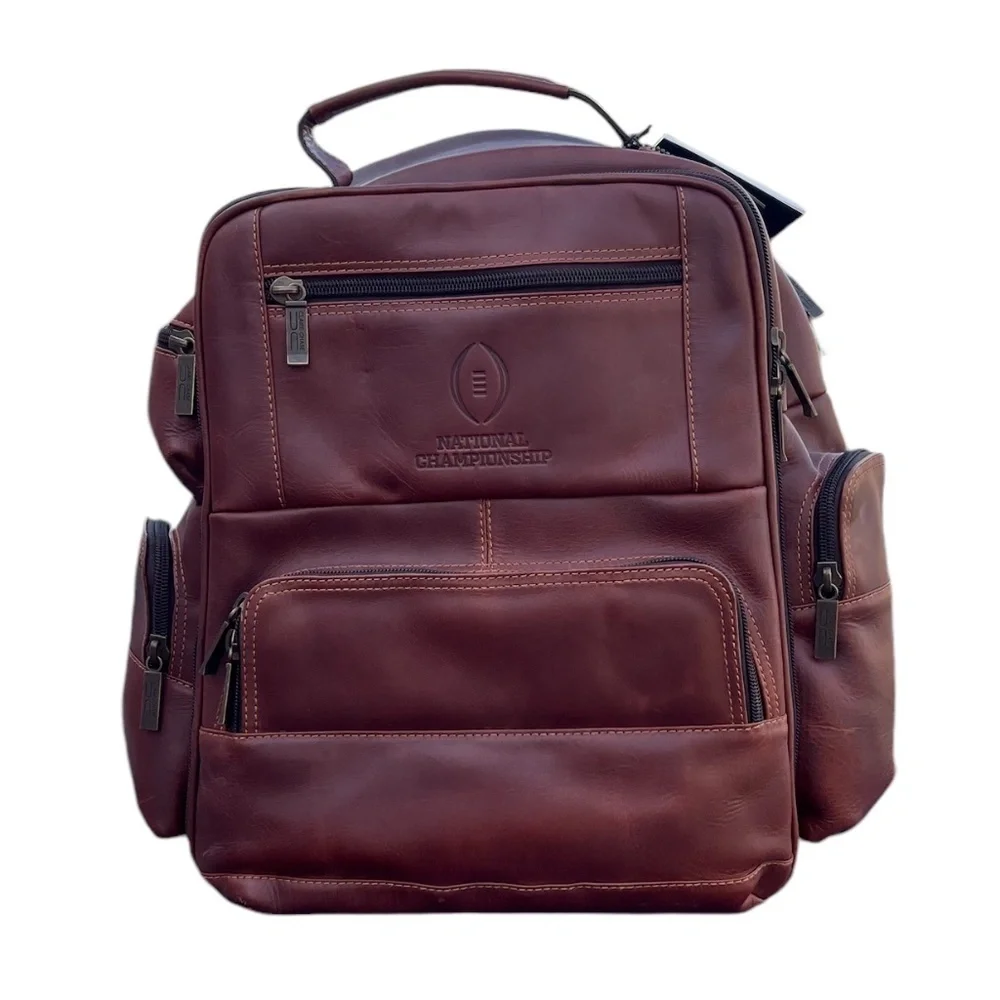 NWT Claire Chase National Championship Legendary Executive Backpack Brown Crease