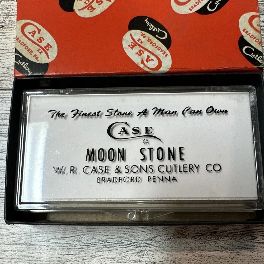 Case XX Original Moon Stone Knife Sharpening Stone w/ Plastic Case Box