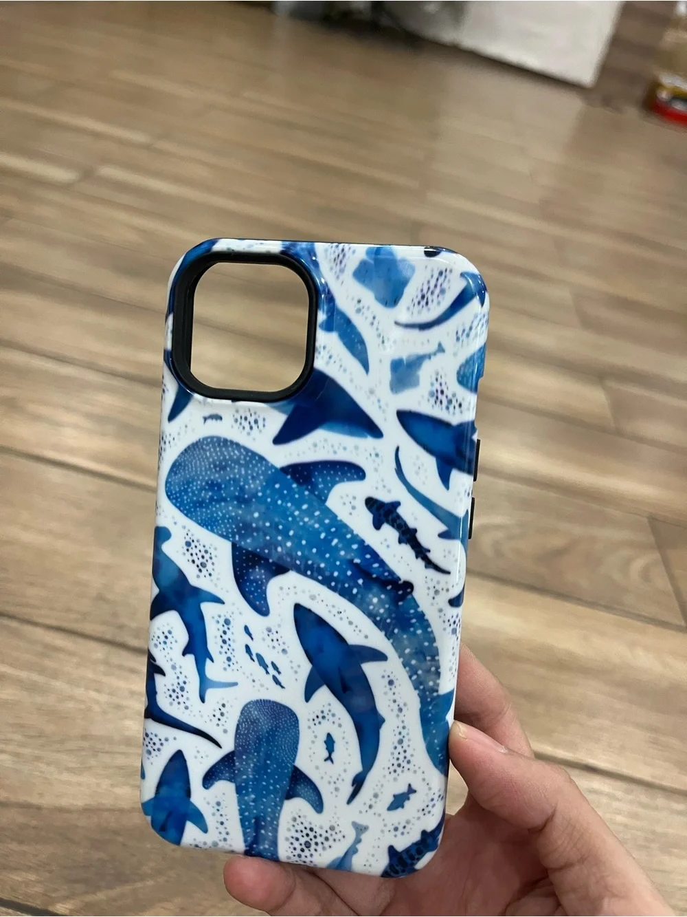 Whale Shark Ocean Pattern Protective iPhone Case - Blue & Navy (only one)