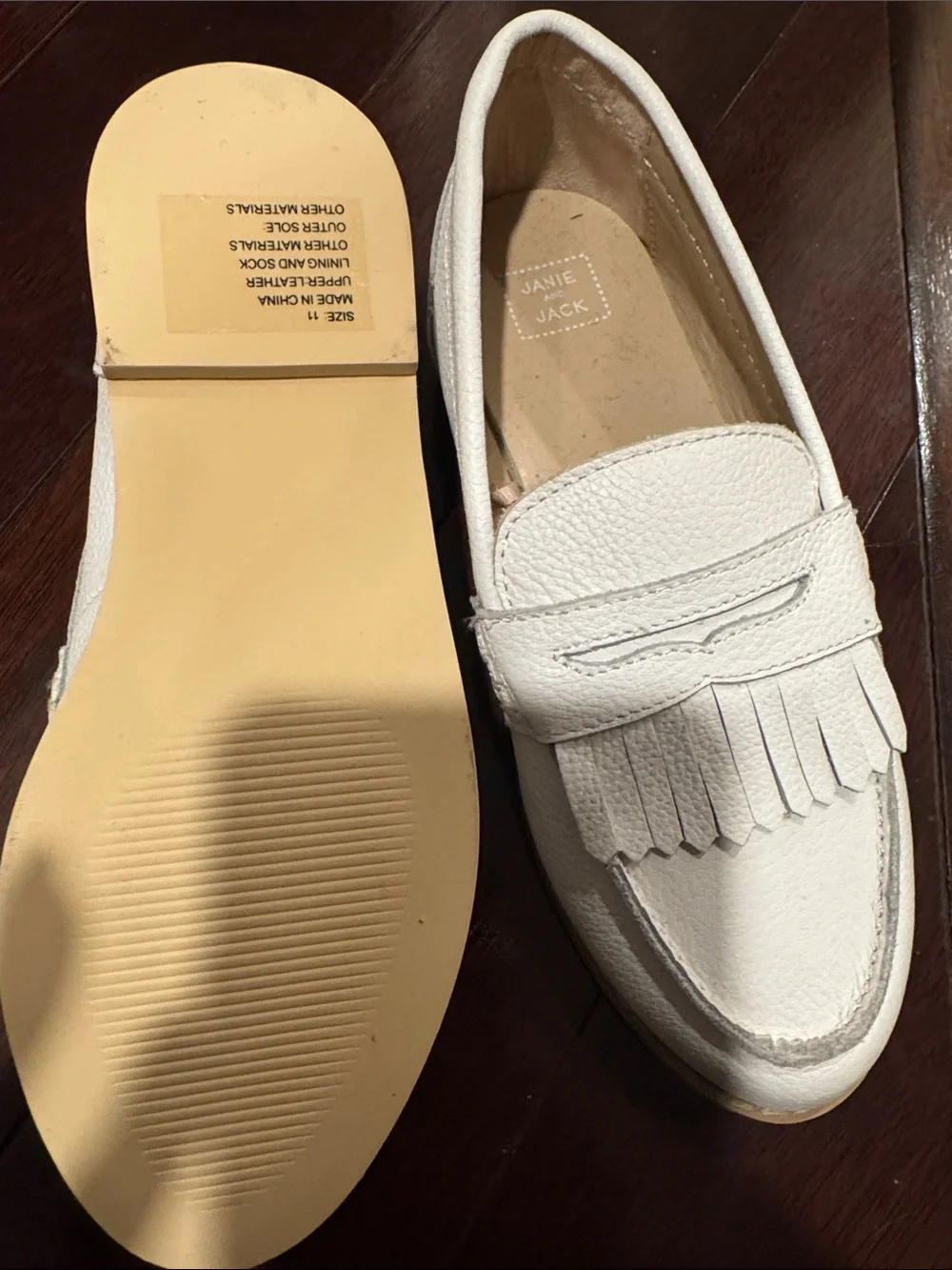 Janie and Jack ivory leather