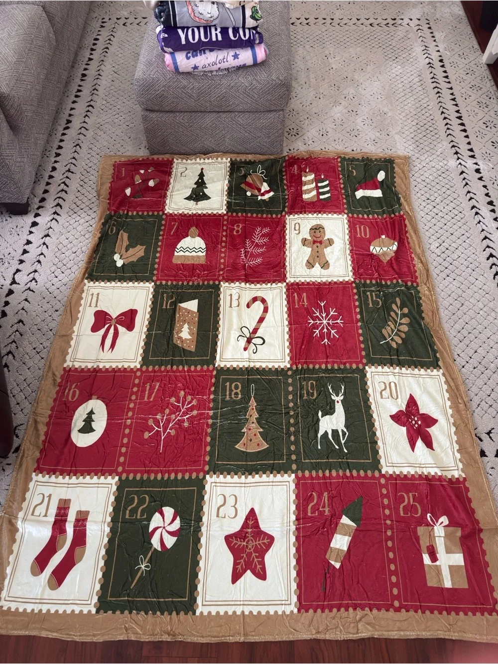 Holiday Advent Throw Blanket