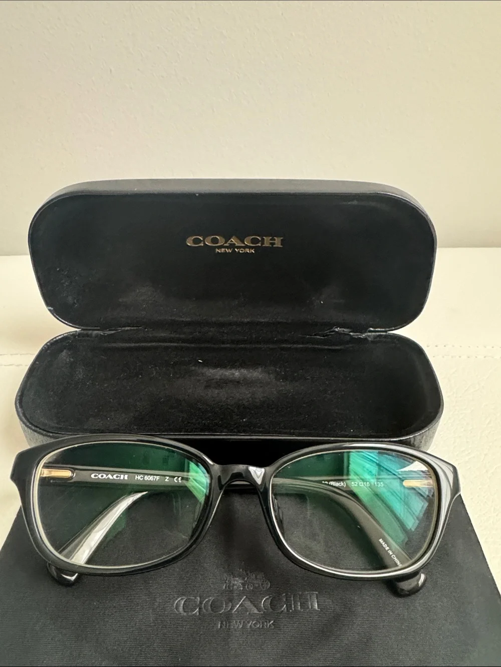 COACH Black Rectangular Optical Glasses