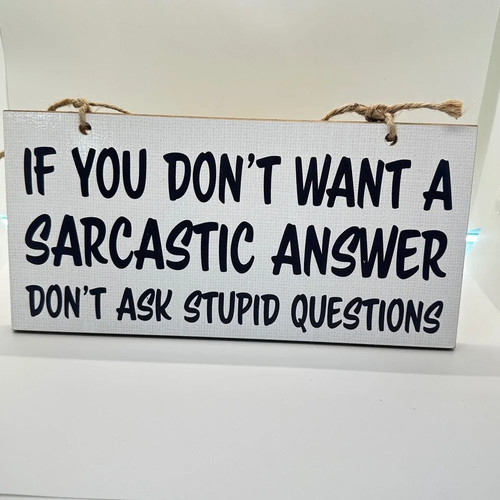 Made by Hands in Texas Hanging Sign 6x12 A Sarcastic Answer‎ Humor Funny New