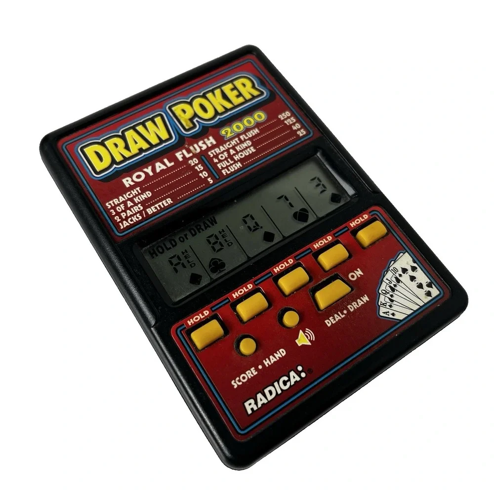 Vintage RADICA Draw Poker Royal Flush 2000 Handheld Electronic‎ Game Working