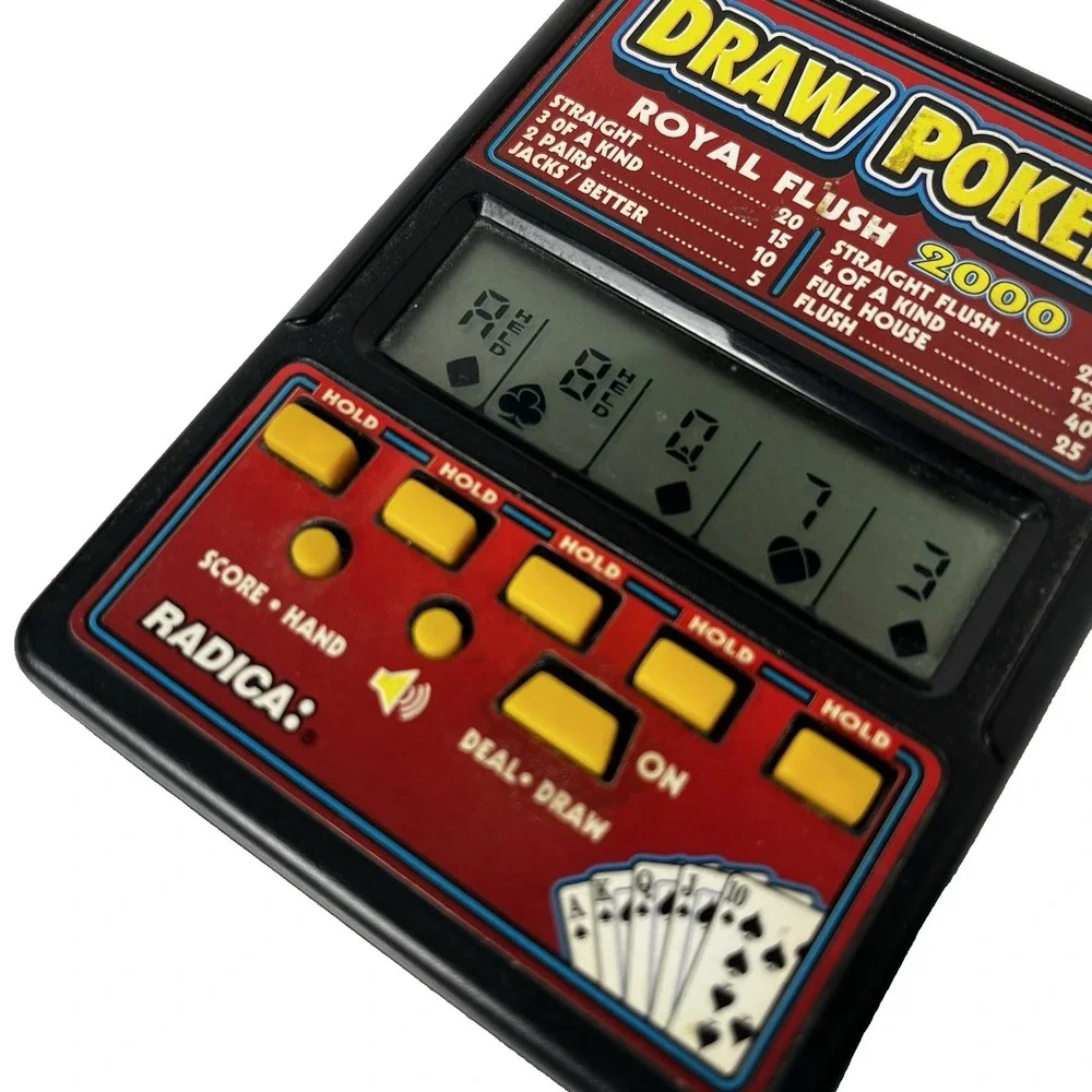 Vintage RADICA Draw Poker Royal Flush 2000 Handheld Electronic‎ Game Working