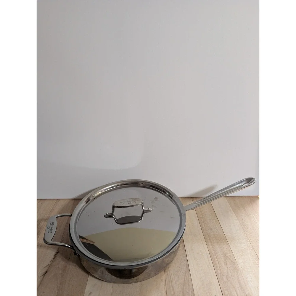All-Clad d5 Nonstick Stainless 4-Qt Essential Pan With Lid Skillet USA
