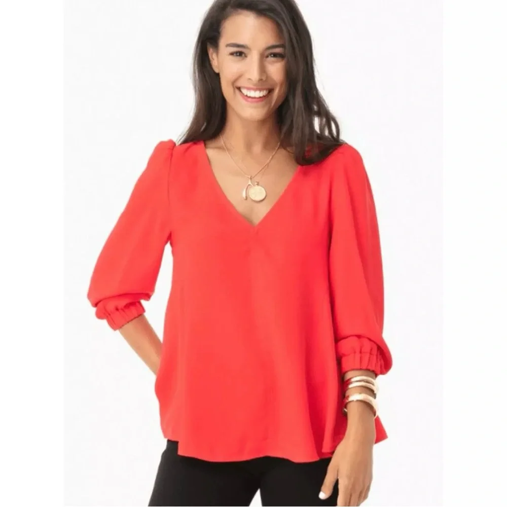 Tuckernuck Poppy Red Hollis‎ Blouse