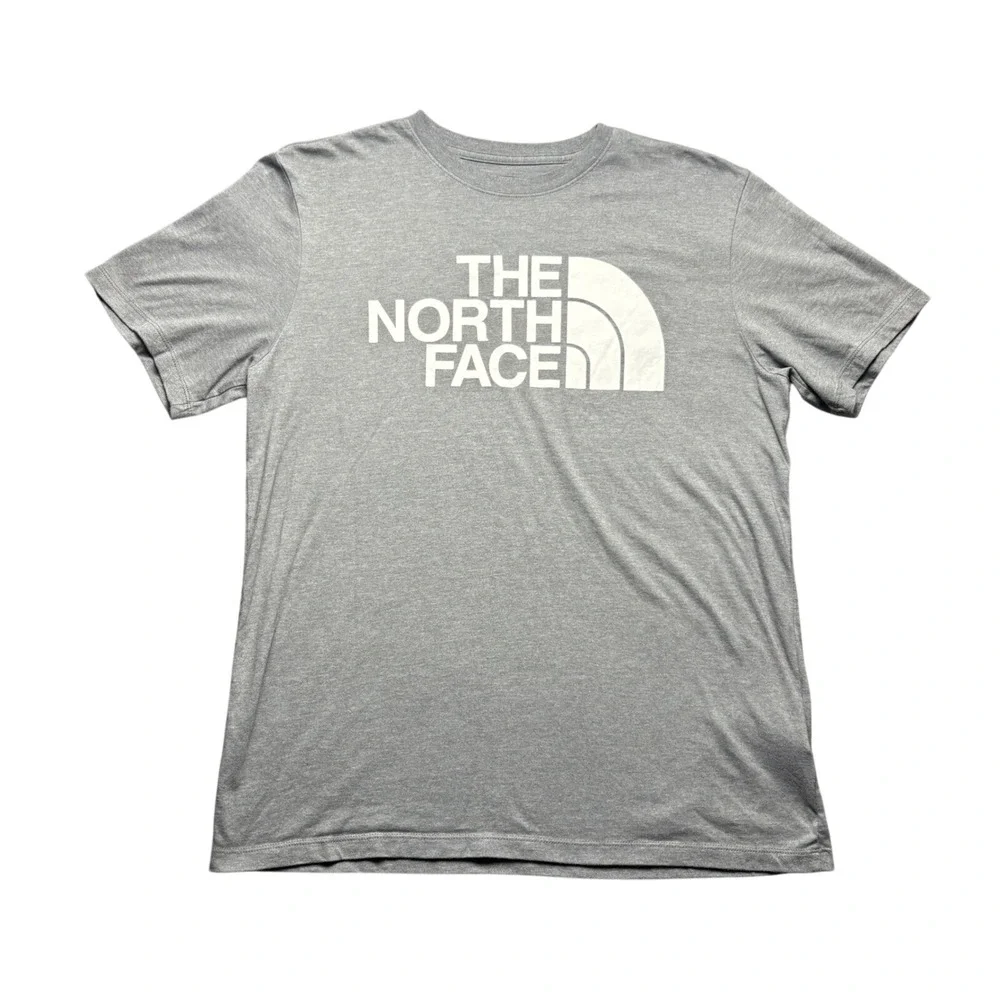 The North Face T-Shirt Mens M Grey Circular Design Logo Graphic Short Sleeve Tee