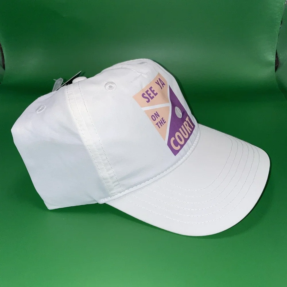 Prince White Graphic‎ Cap Hat See Ya On The Court Girls OSFA NYLON New