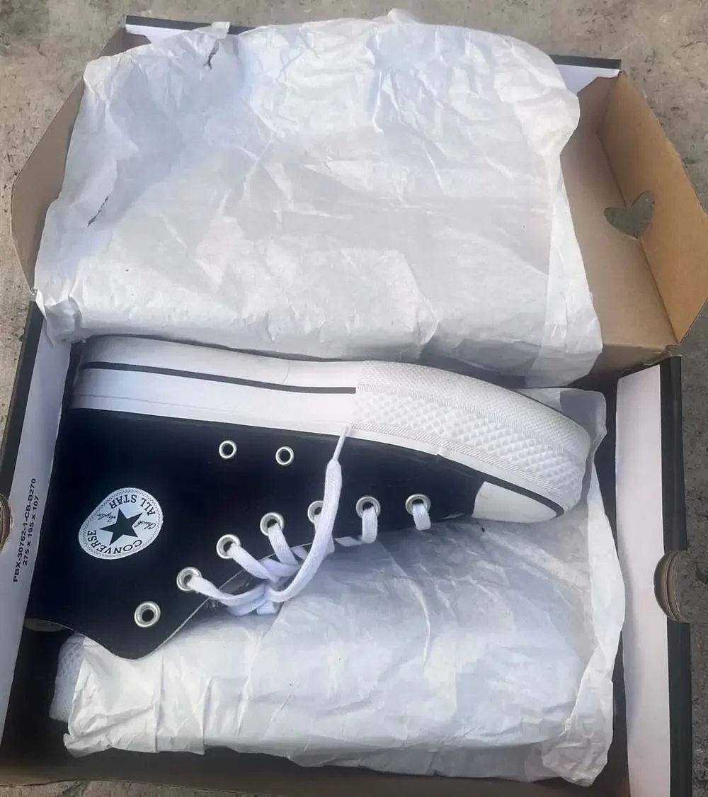 Converse Chuck Taylor All Star Lift High Top Black Canvas Platform Shoes