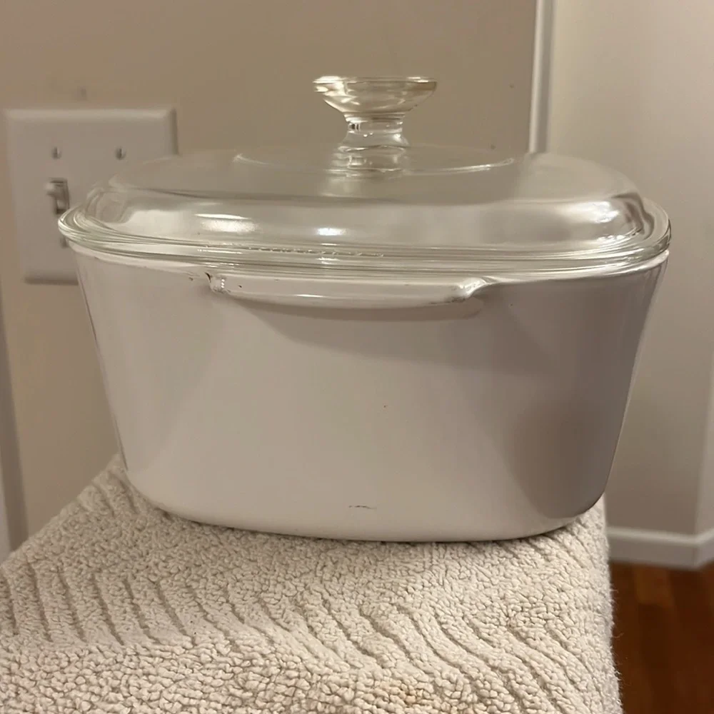 Vintage Corningware Cornflower Blue Square Baking Dish Glass Lid 3 Quart