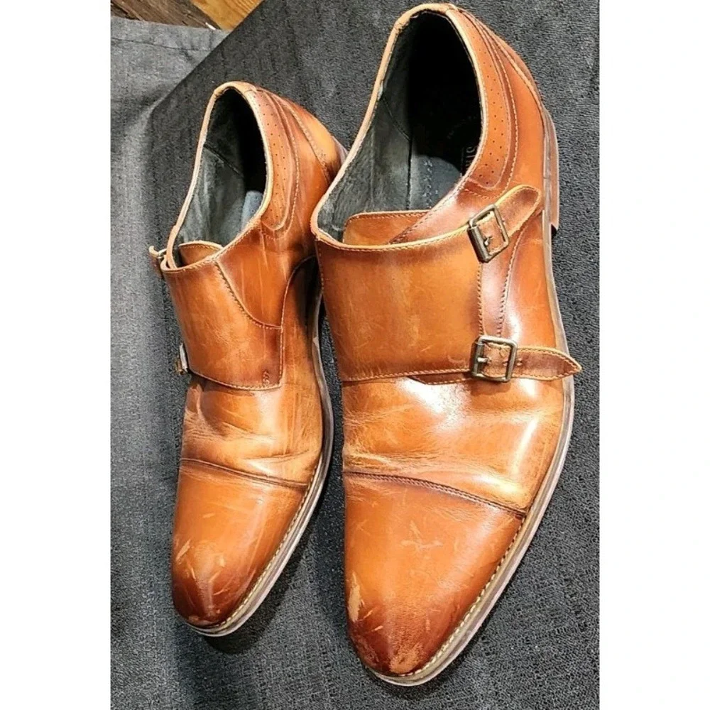 Stacy Adams‎ Dress Shoes Mens 13 M Bayne Oxford Brown Leather Lace Up 25347-221