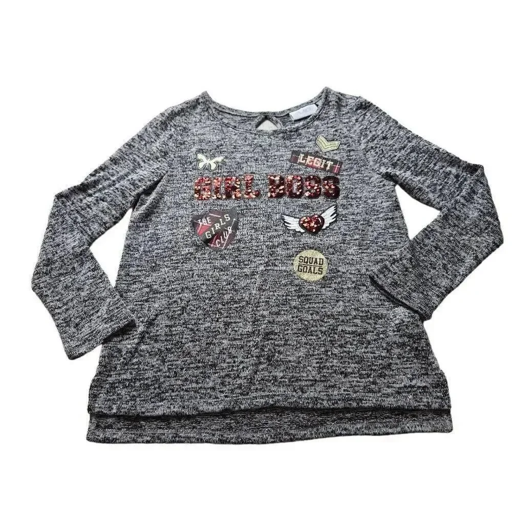 Children's Place longsleeve Girl Boss shirt M7/8