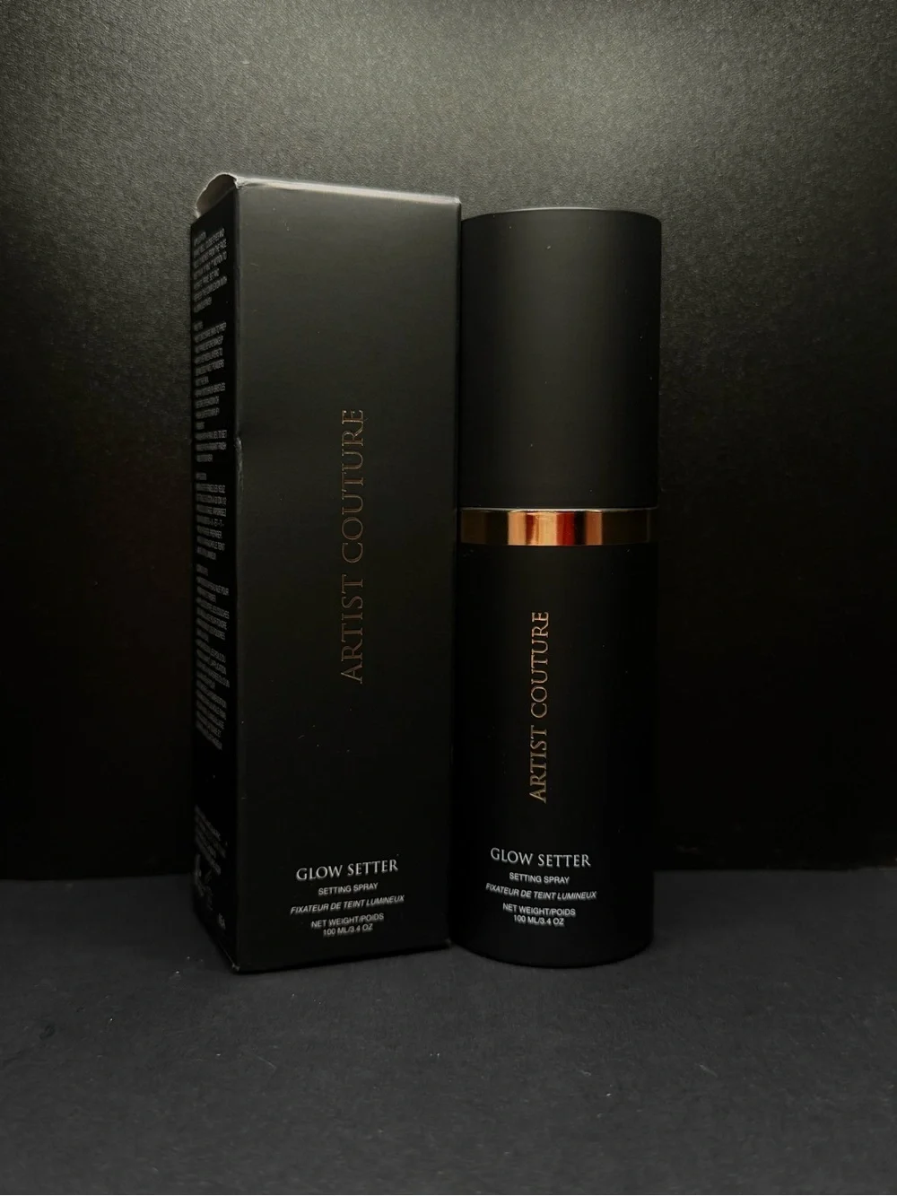 Artist Couture Glow Setter Setting Spray – Black & Gold Accents