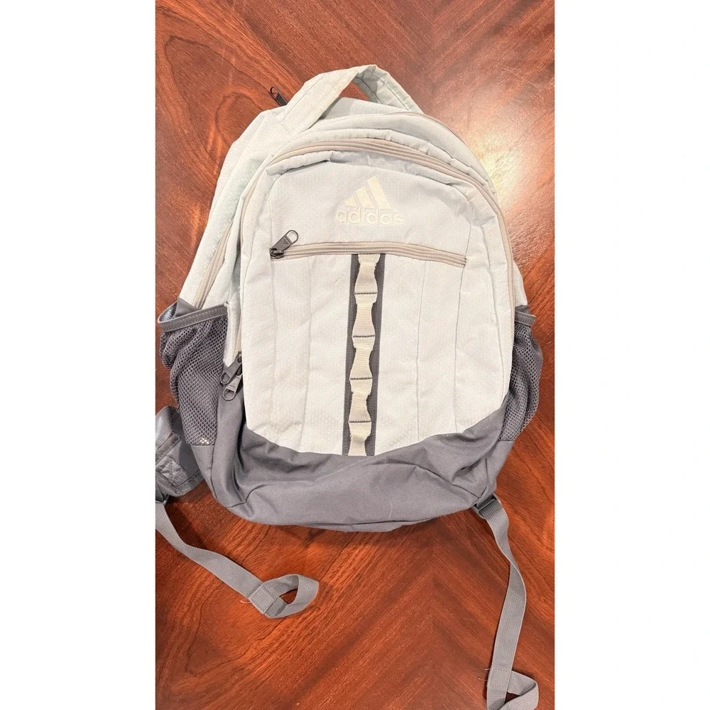 Adidas Backpack‎ Light Blue Gray School Travel Daypack Laptop Book Bag