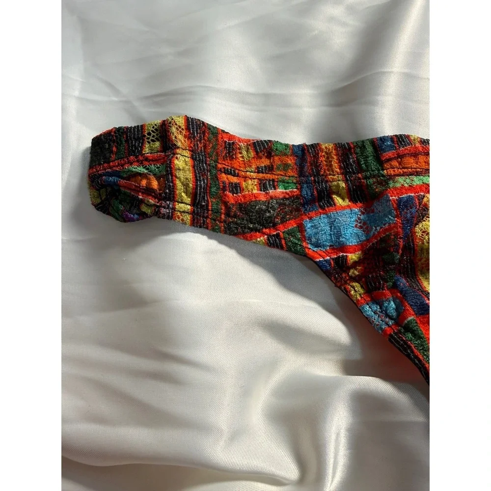 Cosabella Never Say Never Men's Lace G-String Thong Kente Print‎ Italian Lace XL