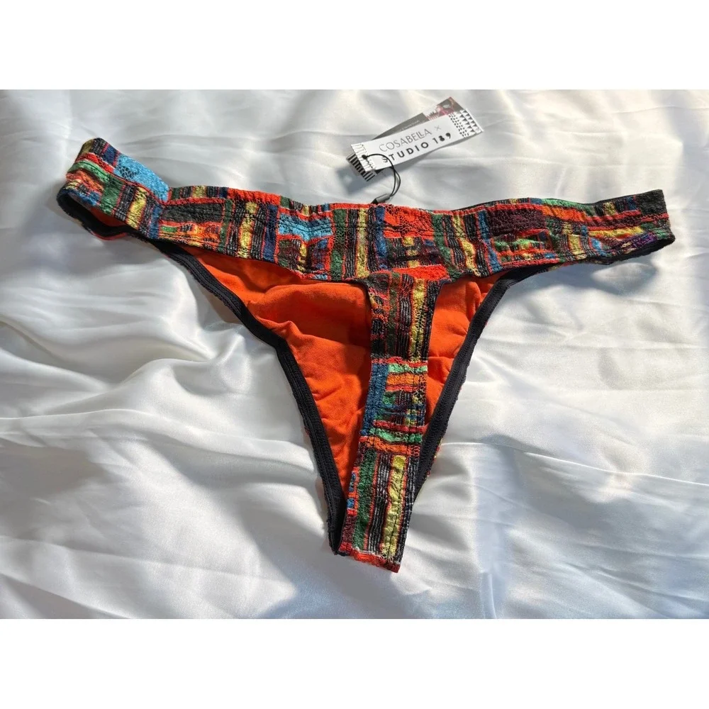 Cosabella Never Say Never Men's Lace G-String Thong Kente Print‎ Italian Lace XL
