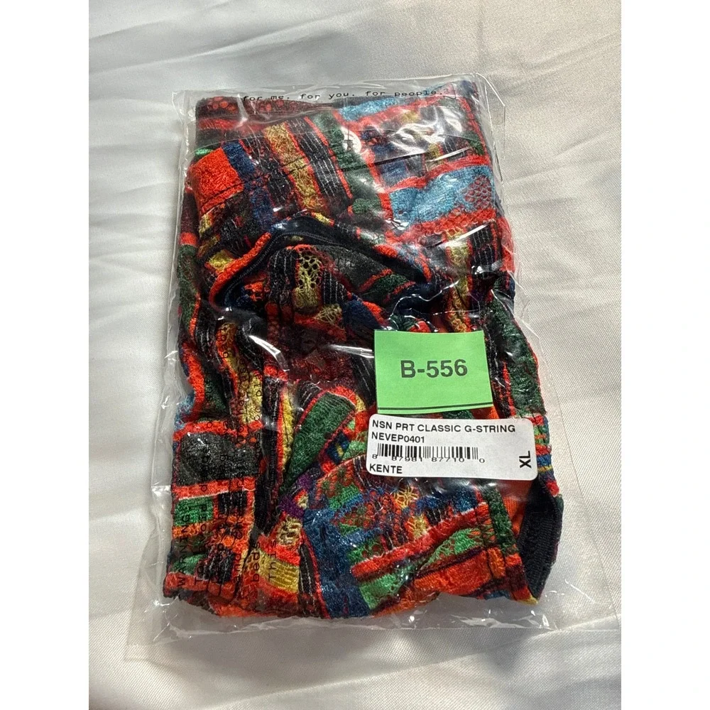 Cosabella Never Say Never Men's Lace G-String Thong Kente Print‎ Italian Lace XL
