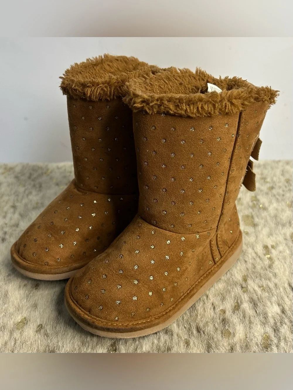 5 for $25🔥Crazy 8 Tan Moccassin Booties Baby‎ Girl Size 7