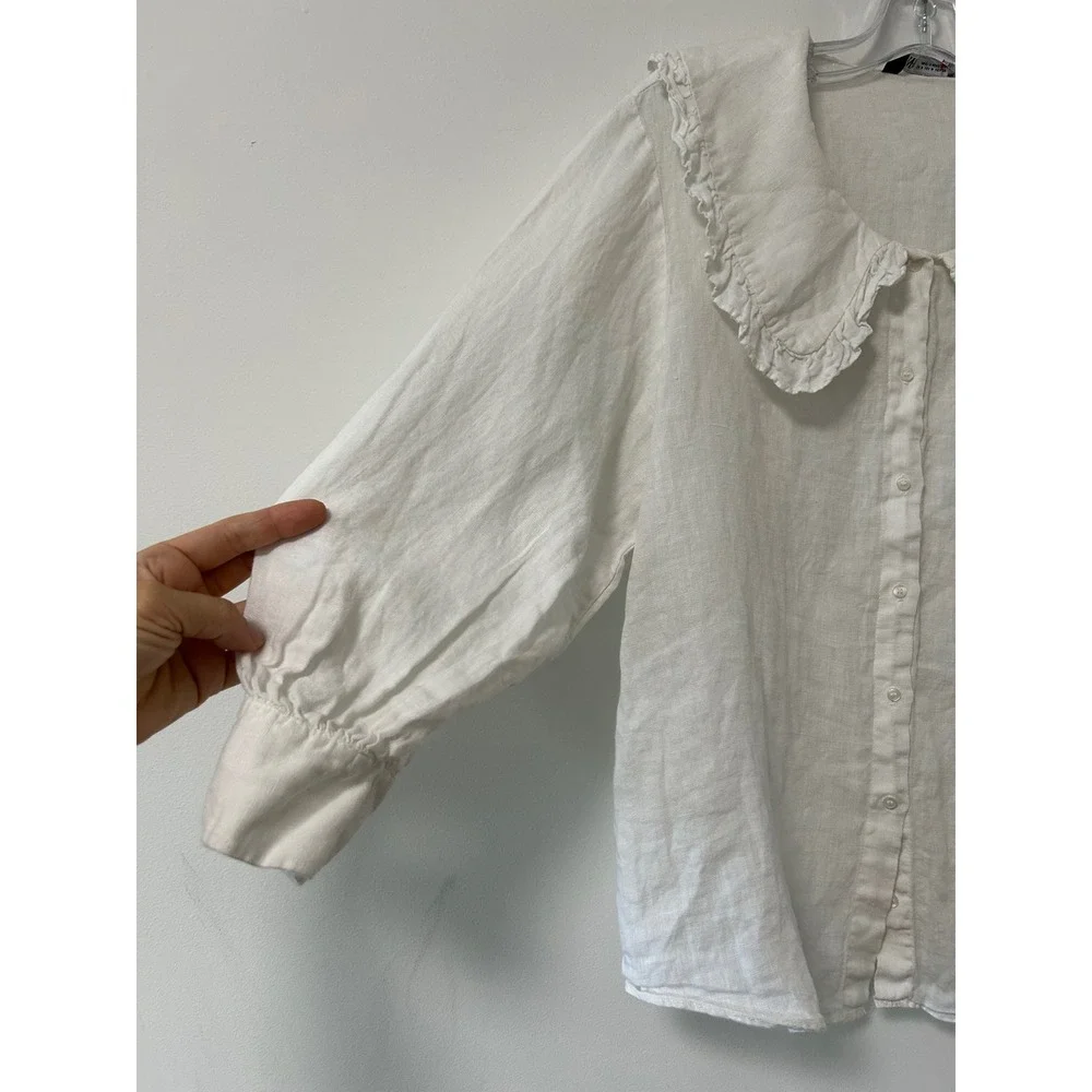 Zara linen button