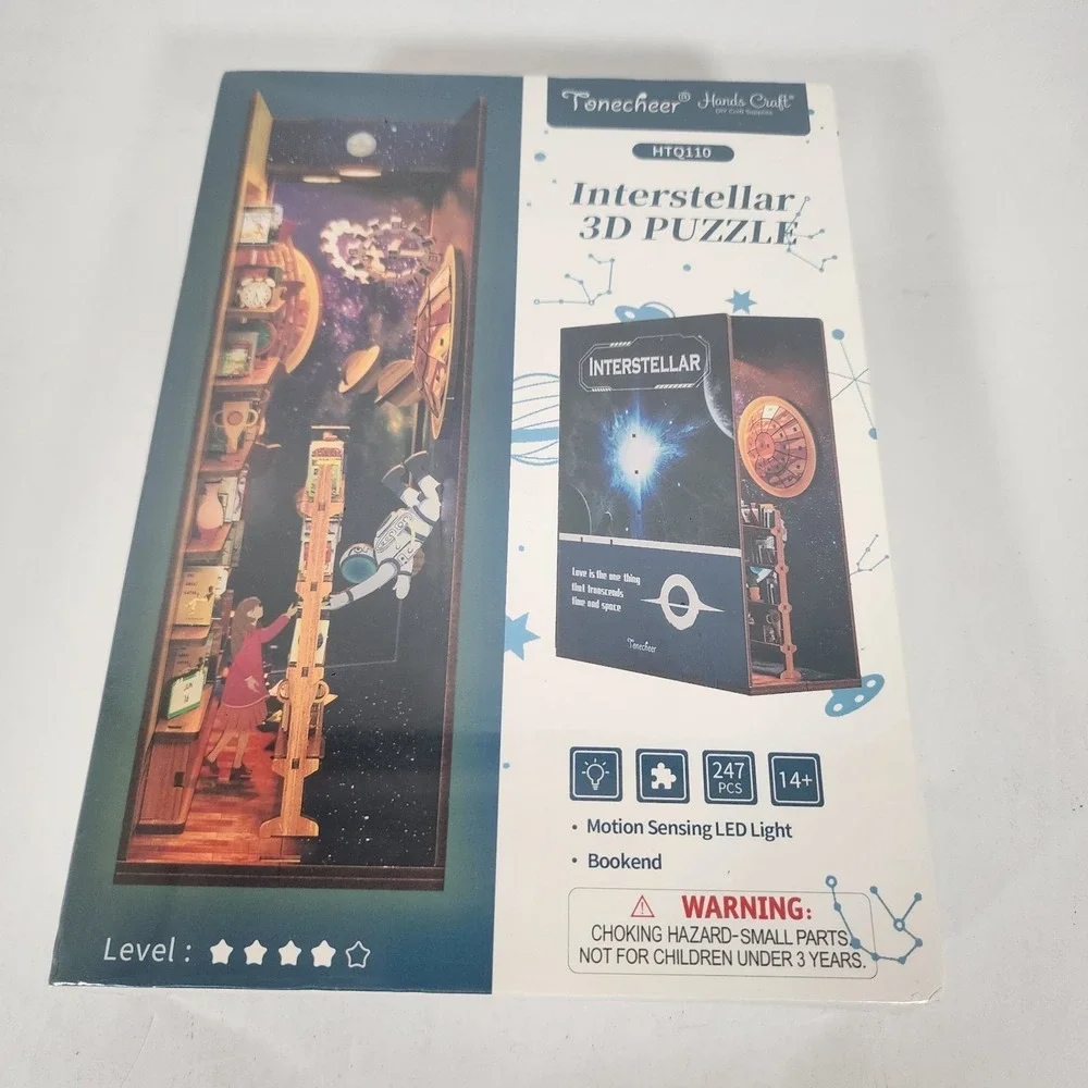 Tonecheer Interstellar Book Nook DIY 3D Puzzle Kit HTQ110 LED New Sealed‎