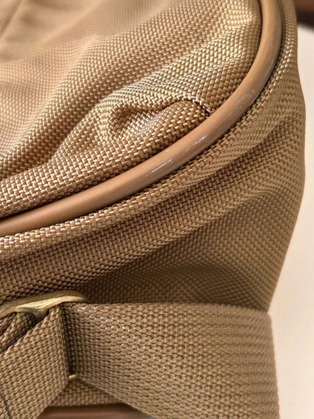 Hartmann EUC sage green ballistic nylon tan leather commuter bag briefcase 16 in
