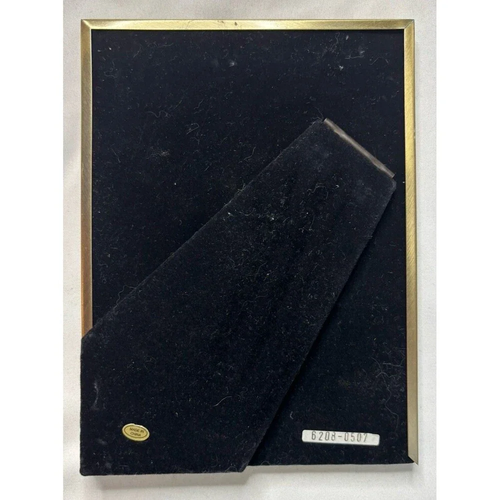 Vintage GRECO Picture Photo Frame 5x7 Brass Gold Metal Standing Or Mount Stripe