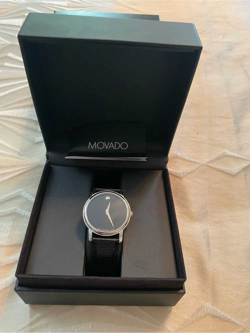 Movado minimalist black