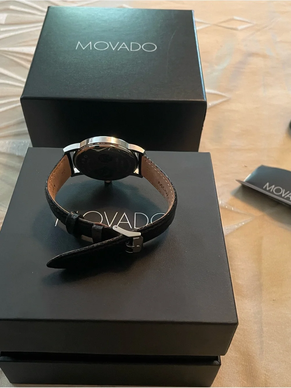 Movado minimalist black