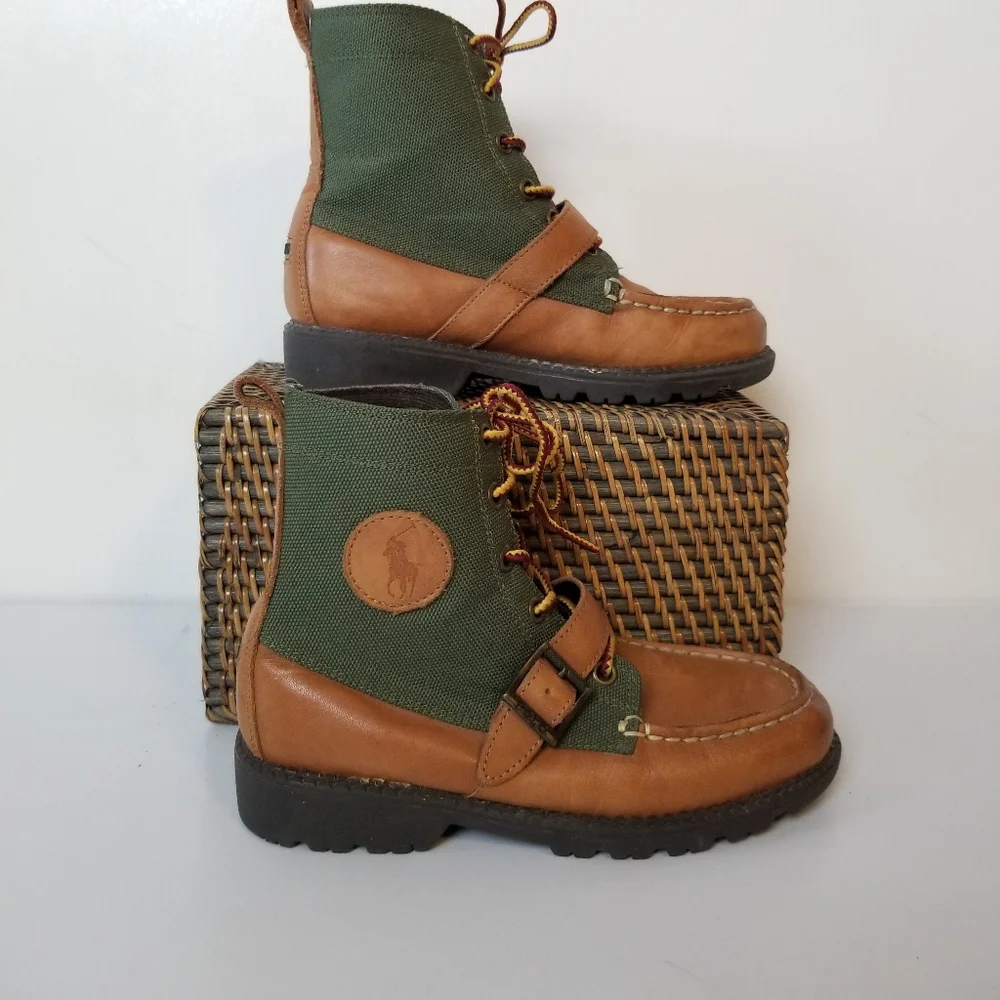 Polo Ralph Lauren Ranger Hi II Leather Textile Lace-Up Buckle Outdoor Boot