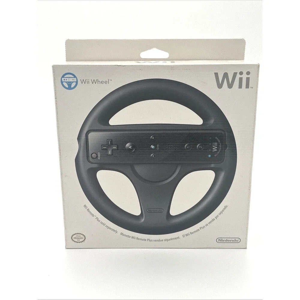 Nintendo Wii Black Wheel Complete in Box CIB Sealed NEW