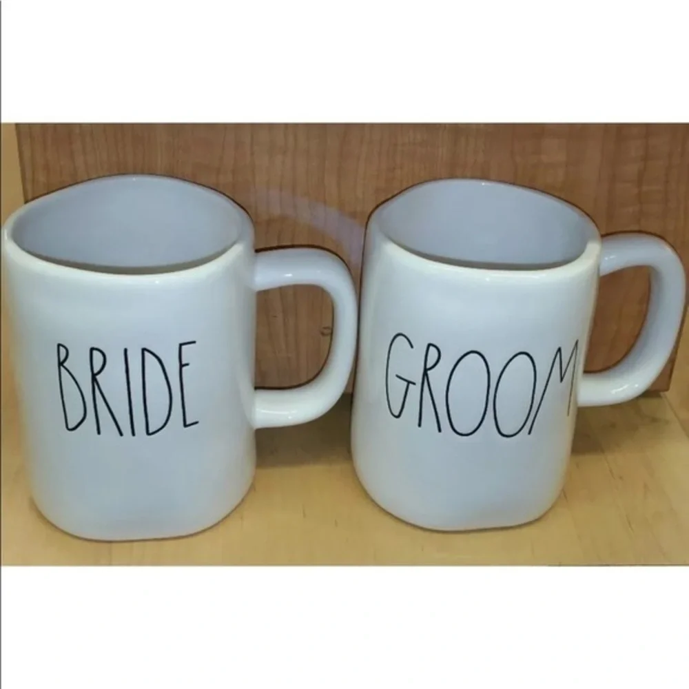 NWOT Rae Dunn BRIDE GROOM SET Coffee Tea Mug Set