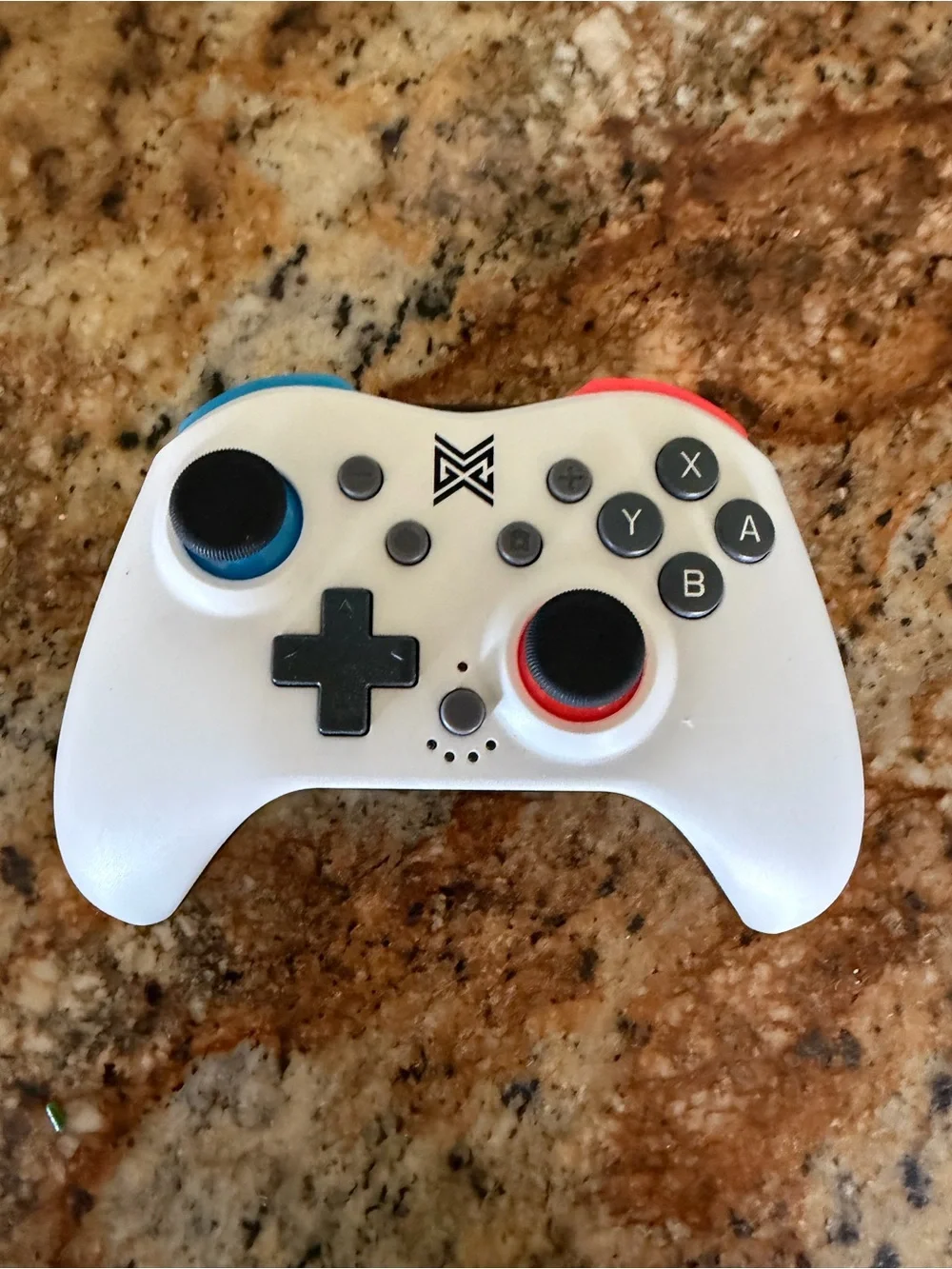 White Wireless Game Controller with Blue & Red Accents