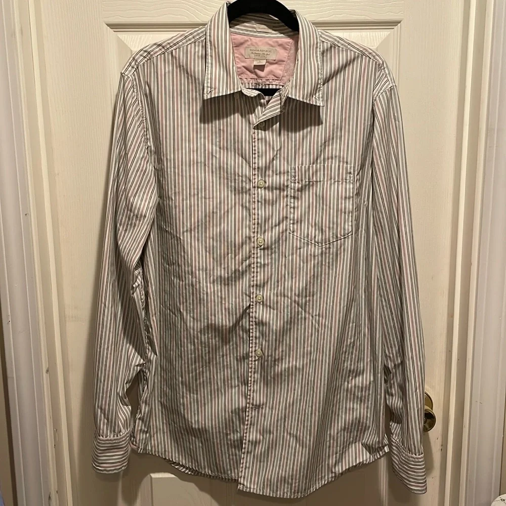 Banana Republic striped button down shirt