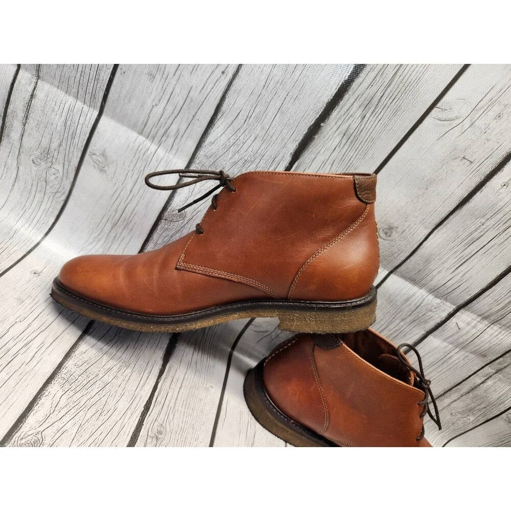 Johnston Murphy Copeland Mens 11.5 M Brown Leather Crepe Sole Ankle Chukka Boots