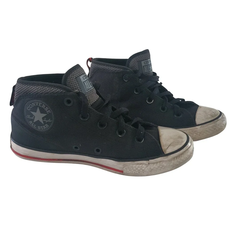 Converse Sz 2 Chuck Taylor All Star‎ High Black Sneakers Kids Youth Unisex Shoes