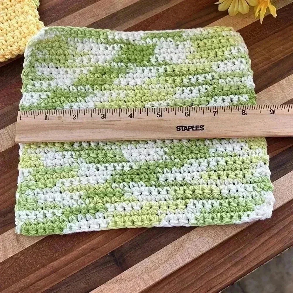100% Cotton Handmade Washcloths - Set of 3