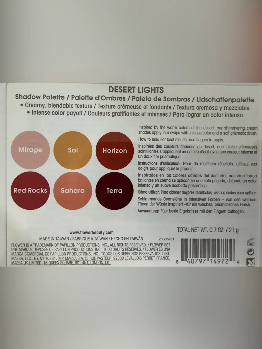 Desert Lights Shimmery Eyeshadow Palette — Warm Rose & Gold Collection