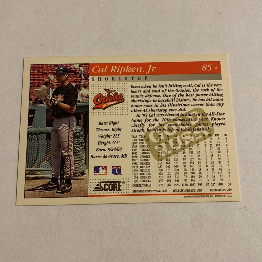 1994 score Cal Ripken jr. Gold Rush rush carl gold